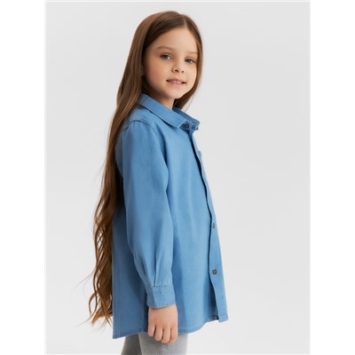 Рубашка детская джинсовая KAFTAN, размер 30 (98-104 см), голубая