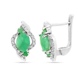 Серьги из серебра изумруд берилл, Антонина