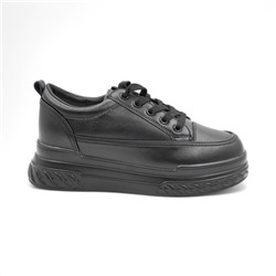 Кроссовки из натуральной кожи P65-3 черные