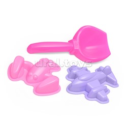 Песочный набор "Русалочка" ( 2 формочки, совок, ведро )