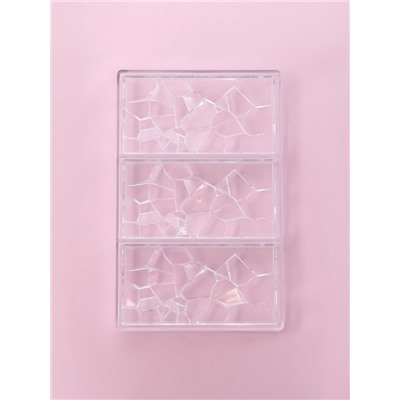 Форма для шоколада KONFINETTA «Сплит», пластик, 27.5×17.5×2.5 см, 3 ячейки 15.3×7.5×0.8 см, прозрачная