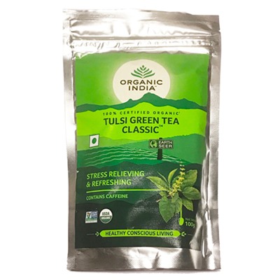 Organic India Tulsi Green Tea Classic / Зеленый Чай Классический со Священным Базиликом 100 г