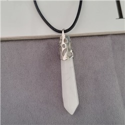 Кулон со шнурком из натурального камня Кварц, 1048, арт.218.227
