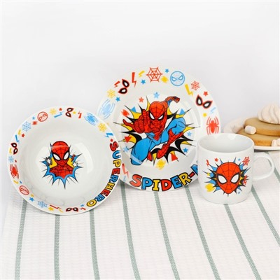 УЦЕНКА Набор посуды «Человек-паук», кружка 250 мл, тарелка 18 см, салатник