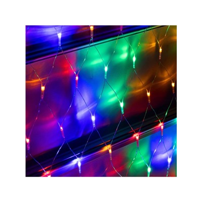 Гирлянда «Сеть-ёлка» 2×2 м, IP20, тёмная нить, 152 LED, свечение мульти, 8 режимов, 220 В