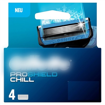 Кассеты для бритвы Джиллетт(ʤɪˈlet) FUSION-5 PROSHIELD CHILL (4 шт.) (Оригинал)