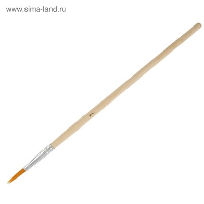 Набор кистей синтетика круглые 10 штук (№1, 2, 3, 4, 5, 6, 7, 8, 9, 10) с деревянными ручками