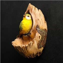 Садовая фигура из полистоуна «Птичка в дупле», подвесная, 12×14×24 см