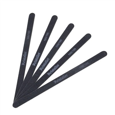 Kristaller Набор одноразовых пилок на деревянной основе 100/100 грит, узкие, черный 11227
