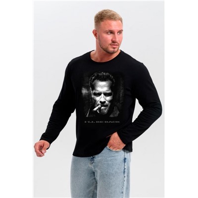 8523 футболка с дл.рукавом унисекс (Черный_шварценеггер)