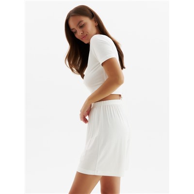 Пижама женская (футболка, шорты) MINAKU: Home collection, размер 44, цвет экрю