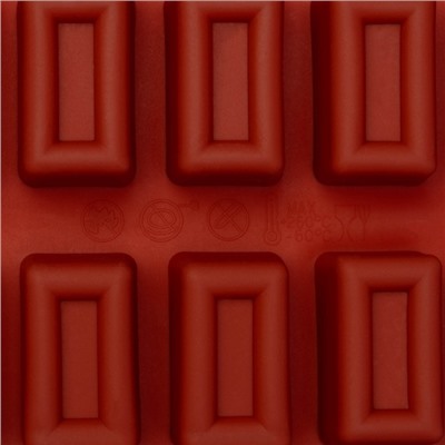 Форма для выпечки Доляна «Сладости.Батончик», силикон, 30×17×2 см (4×2.3×2 см), 25 ячеек, коричневая