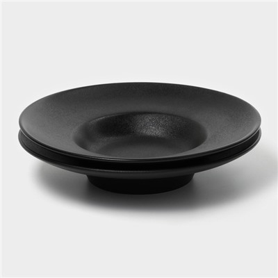 Набор тарелок фарфоровых для пасты Magistro Carbon, 21×21 см, 2 шт, цвет чёрный