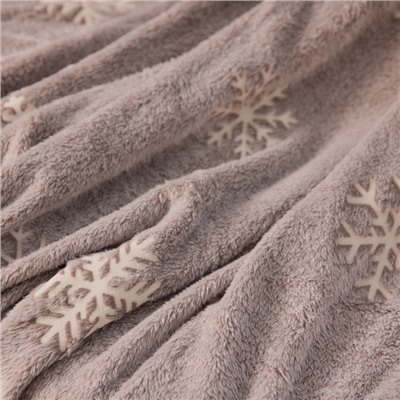 Плед светящийся в темноте «Этель. Снежинки», 150×200 см, корал-флис