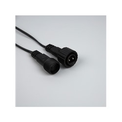 Гирлянда «Бахрома» 3×0.6 м, IP44, УМС, тёмная нить, 100 LED, свечение тёплое белое, мерцание, 24 В