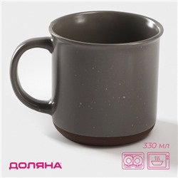 Кружка Доляна «Клео», 330 мл, керамика, цвет серый
