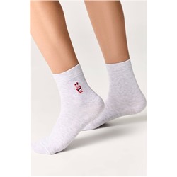 Детские носки CONTE-KIDS Однотонные хлопковые носки с вышивкой TIP-TOP
