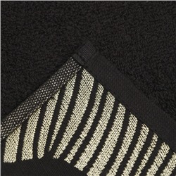 Полотенце махровое Love Life Leaves 70×140 см, 100% хлопок, 360 г/м², черное