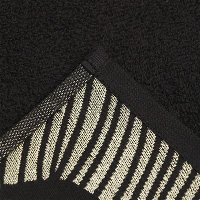 Полотенце махровое Love Life Leaves 70×140 см, 100% хлопок, 360 г/м², черное