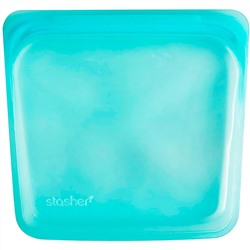 Stasher, Aqua, многоразовый силиконовый контейнер для еды, удобный размер для бутербродов, средний, 450 мл (15 жидк. унций)