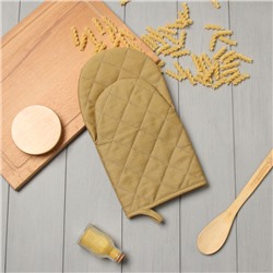 Варежка-прихватка «Этель» Kitchen, коричневая, 15×28 см, саржа, 100% хлопок