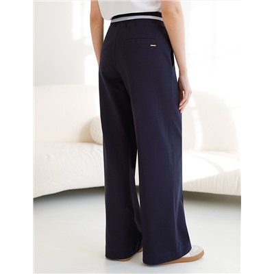 Брюки прямые со стрелками из премиального футера двухнитки с эластаном