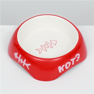 Миска «КОТЭ», 200 мл, 13×4.5 см, керамика, красная