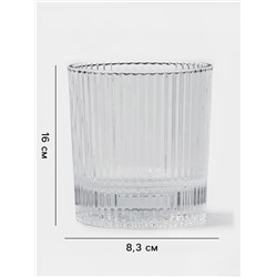 Стаканы для виски Magistro «Страйп», 300 мл, 8.75×9.25 см, набор 6 шт., стекло, прозрачные