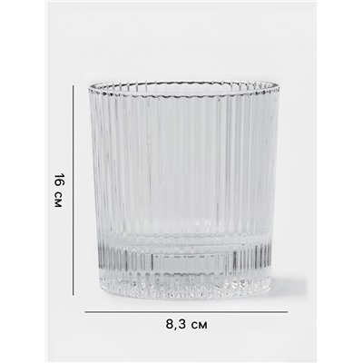 Стаканы для виски Magistro «Страйп», 300 мл, 8.75×9.25 см, набор 6 шт., стекло, прозрачные