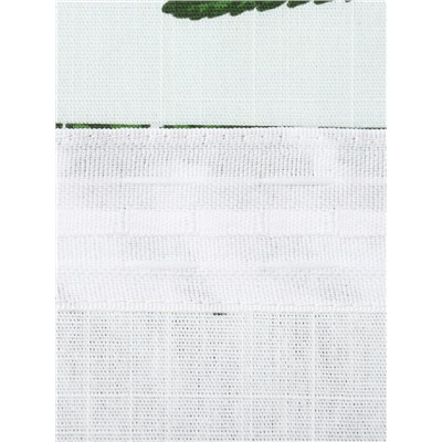 Шторы для кухни с подхватами «Этель. Папоротник», 150×180 см - 2 шт., репс 220 г/м², 100% хлопок