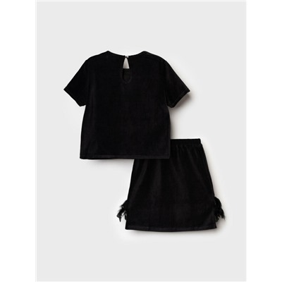 Комплект трикотажный для девочек: джемпер, юбка