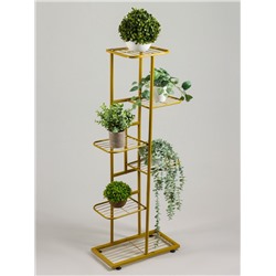 Подставка для цветов Greengo, 6 полок, 44×22×105 см, напольная, металл, цвет золотой