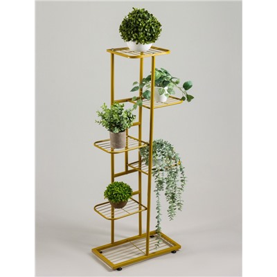 Подставка для цветов Greengo, 6 полок, 44×22×105 см, напольная, металл, цвет золотой