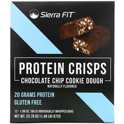 Sierra Fit, протеиновые чипсы, батончики с шоколадной крошкой, 12 батончиков, 56 г (1,98 унции) каждый