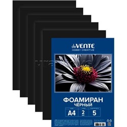 Фоамиран черный A4 "Hobby Creative" 5 л, толщина 2 мм, пластиковый пакет с европодвесом