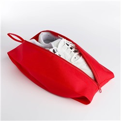 Сумка для обуви на молнии, размер 37×16×10 см, красная