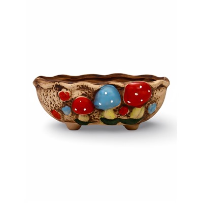 Декоративный горшок для цветов «Грибы», 15×11×6 см, керамический, Greengo