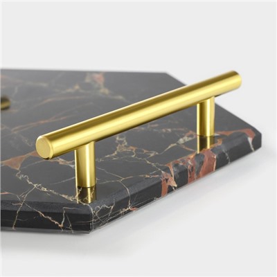Поднос Magistro Marble, 25×29 см, мрамор, чёрный