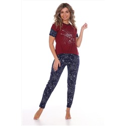 2021 - пижама бордовый