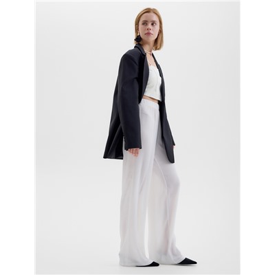 Брюки женские палаццо из шифона MINAKU: Casual Collection, белые, размер 50