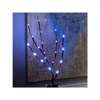 Светодиодная ветка 70 см, 20 LED, коричневая, батарейки AAх2 (не в комплекте), свечение белое