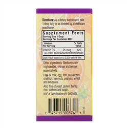 Bluebonnet Nutrition, Жидкий витамин D3, в каплях, натуральный цитрусовый вкус, 1,000 МЕ, 1 жидкая унция (30 мл)