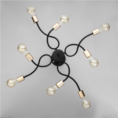 Люстра «Рипли» 8хЕ27 40 Вт черно-золотой 60×60×40 см