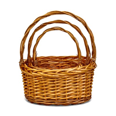 Корзина плетёная для хранения Habia, ива, коричневая, набор 3 шт.