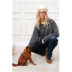 Женский лонгслив оверсайз из футера двухнитки Happyfox