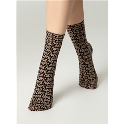 Полиамидные CONTE FANTASY Плотные носки с вывязанным рисунком «Love»