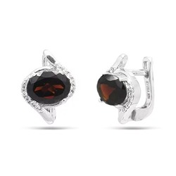 Серьги из серебра гранат, Кипр