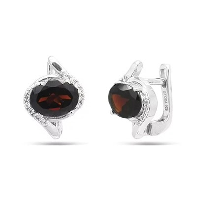 Серьги из серебра гранат, Кипр