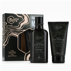 Подарочный набор косметики BLACK ONYX, гель для душа 290 мл и гель для бритья 110 мл, аромат сандалового дерева, HARD LINE
