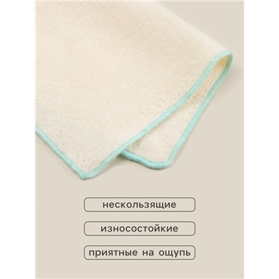 Салфетки махровые SL HOME: Frame «Айвори», 30×30 см - 3 шт., хлопок 100%, бежевые